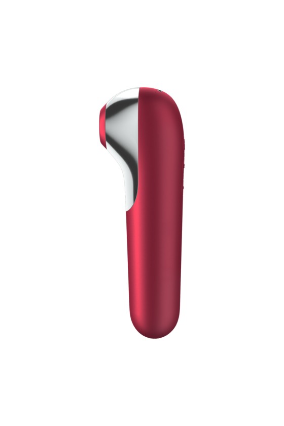 SATISFYER - DUAL LOVE VIBRADOR Y SUCCIONADOR CON AIRE PULSADO ROJO