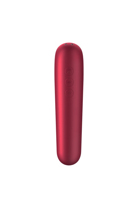 SATISFYER - DUAL LOVE VIBRADOR Y SUCCIONADOR CON AIRE PULSADO ROJO