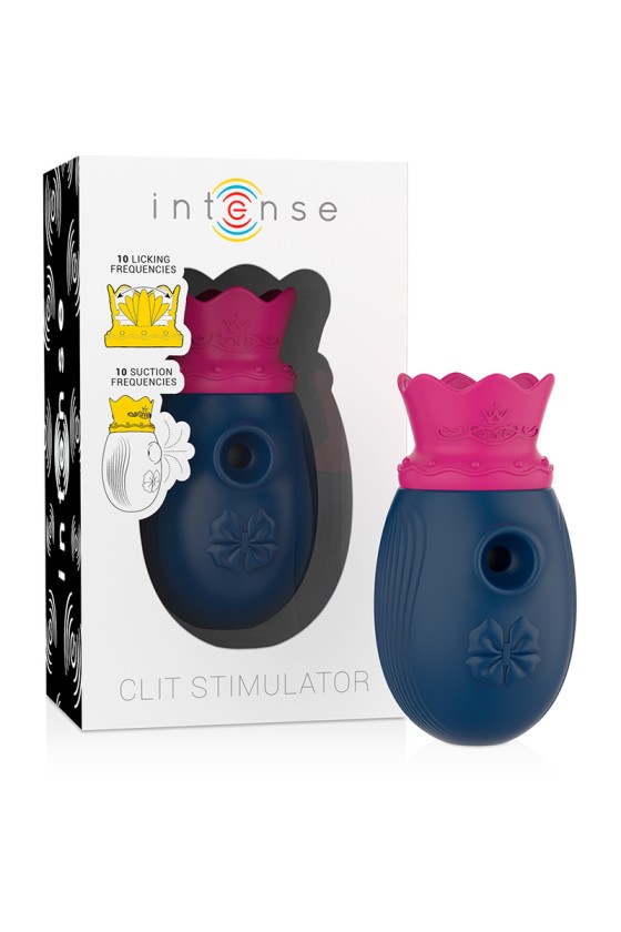 INTENSE - STIMOLATORE DEL CLIT 10 FREQUENZE DI LECCATA E ASPIRAZIONE - BLU