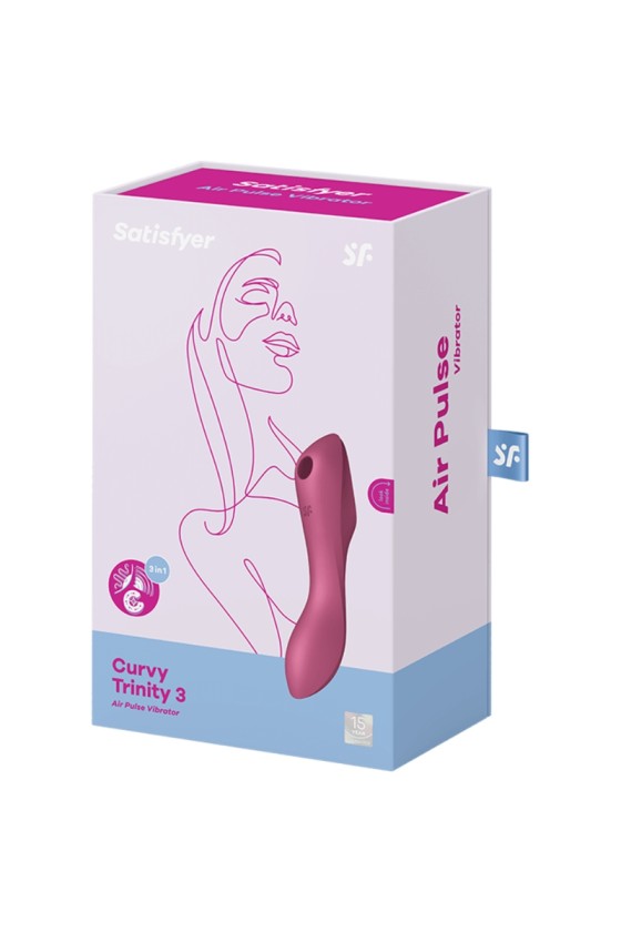 SATISFYER - CURVY TRINITY 3 AIR PULSE VIBRATOR RED