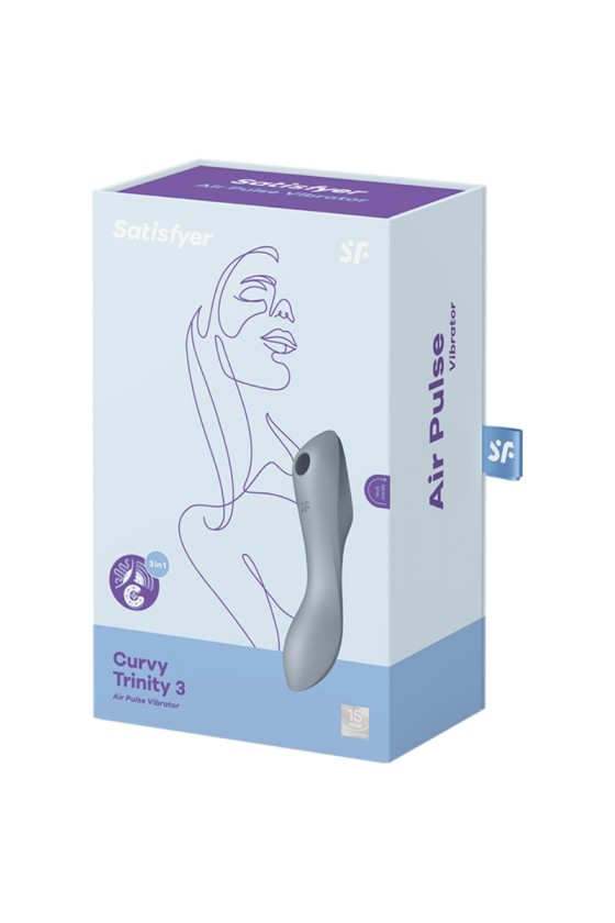 SATISFYER - CURVY TRINITY 3 AIR PULSE VIBRATOR GREY