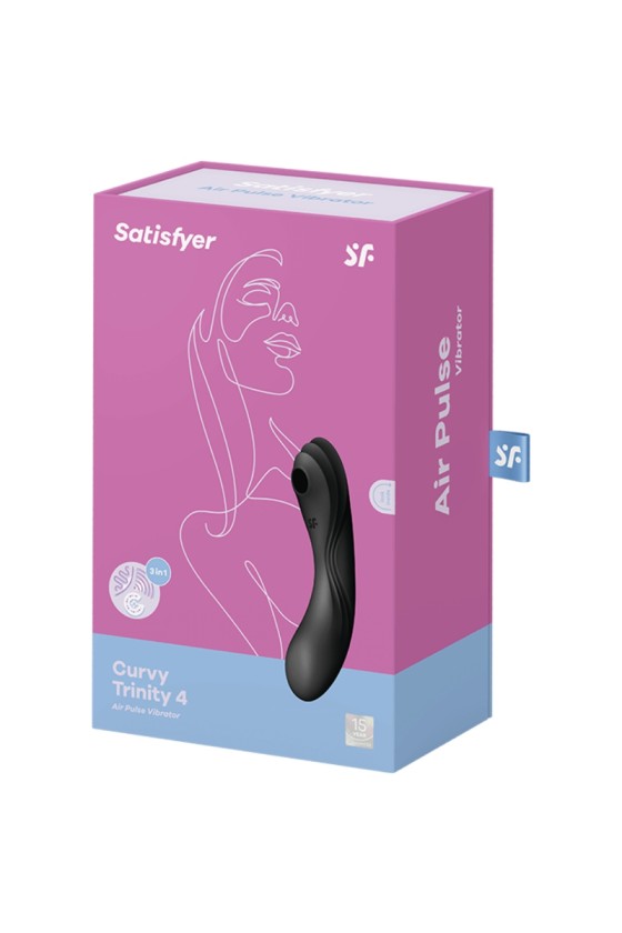 SATISFYER - VIBRADOR DE PULSO DE AR ​​CURVY TRINITY 4 PRETO