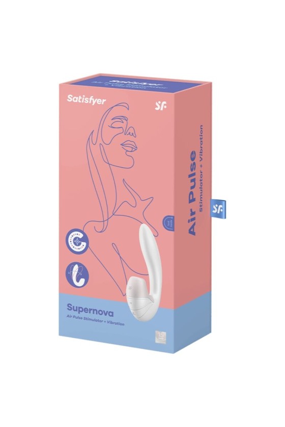 Satisfyer SUPERNOVA 空气脉冲刺激器振动 - 白色