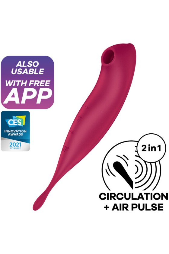 SATISFYER TWIRLING PRO+ AIR PULSE STIMULATOR  VIBRATOR APP - GRÜN