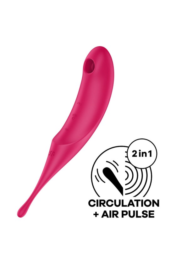 SATISFYER - STIMULATEUR ET VIBRATEUR TWIRLING PRO AIR PULSE ROUGE