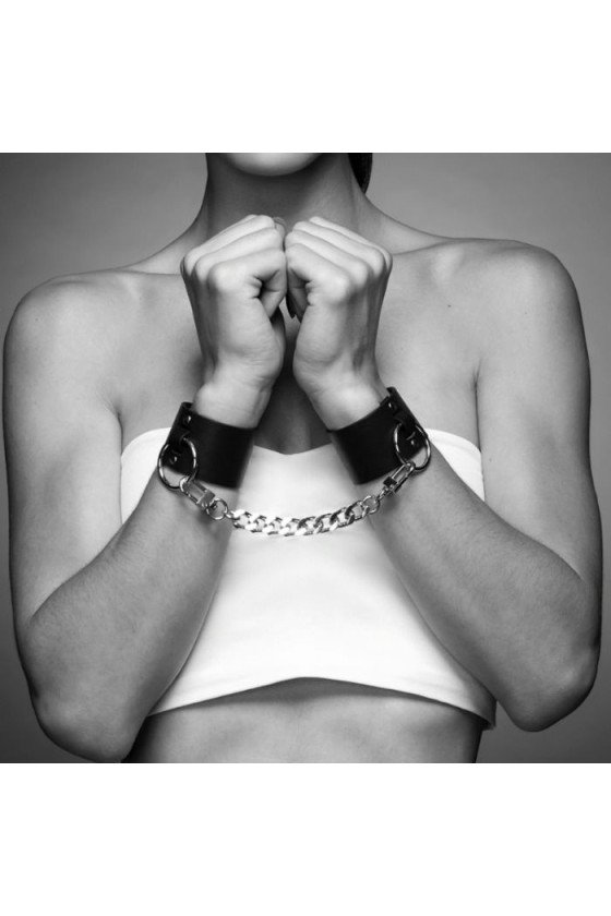 BIJOUX INDISCRETS MAZE WIDE CUFFS BLACK