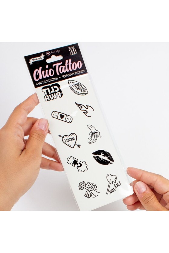 SECRET PLAY - SET MIT 10 TEMPORREN TATTOOS AUS DER CANDY COLLECTION