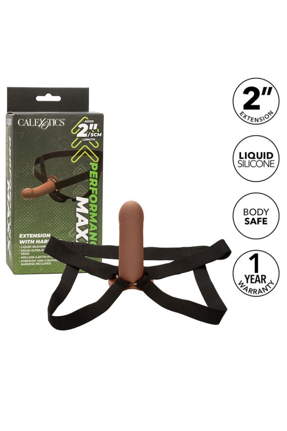 CALIFORNIA EXOTICS - PERFORMANCE MAXX EXTENSION WITH HARNESS BROWN SKIN