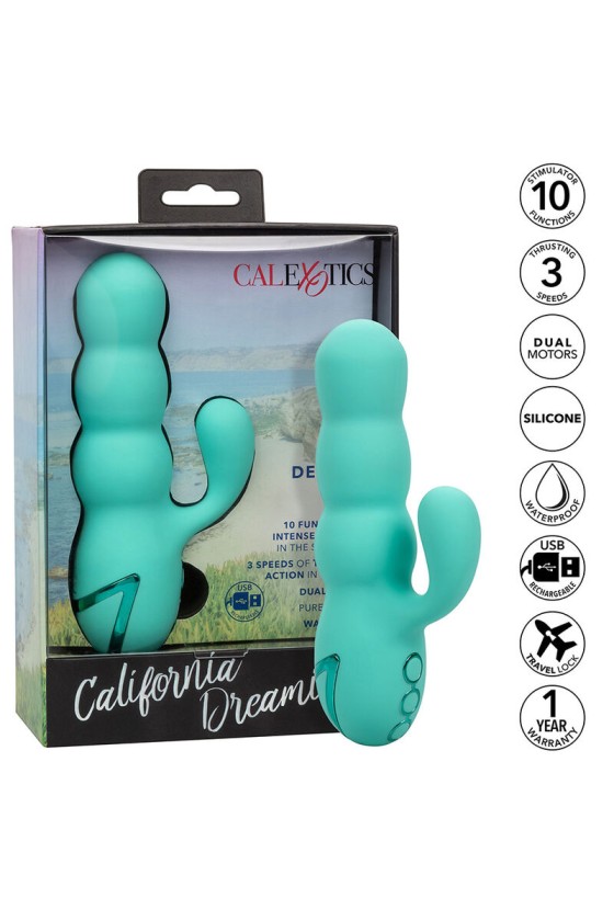 CALIFORNIA EXOTICS - DEL MAR DIVA VIBRATOR RABBIR AQUA GREEN BY CALIFORNIA DREAMING