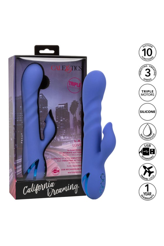 CALIFORNIA EXOTICS - L.A LOVE VIBRADOR SUCKER AZUL BY CALIFORNIA DREAMING