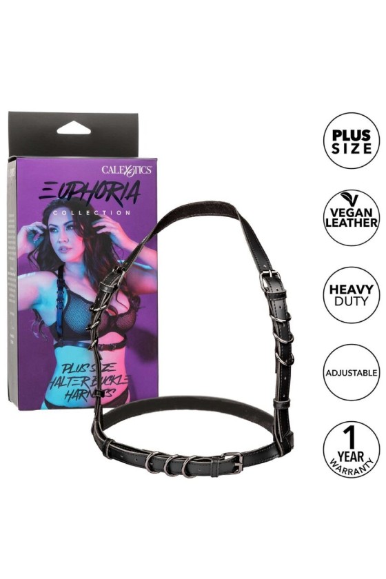 CALIFORNIA EXOTICS - EUPHORIA PLUS SIZE HALTER BUCKLE HARNESS SCHWARZ