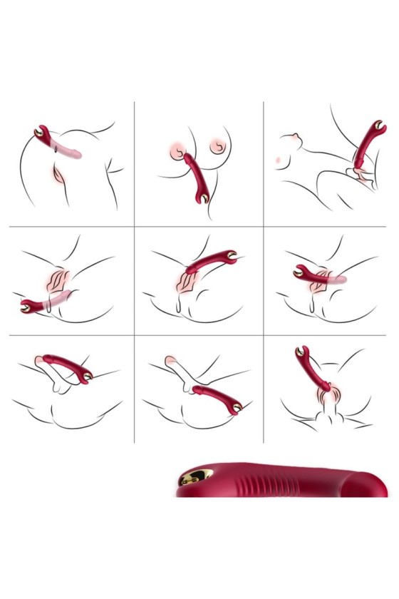 ARMONY - PRINCE DILDO VIBRADOR ROTADOR ROJO