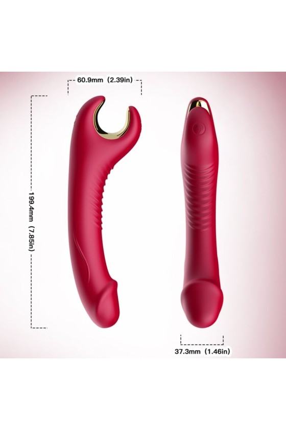 ARMONY - PRINCE DILDO VIBRADOR E ROTATOR VERMELHO