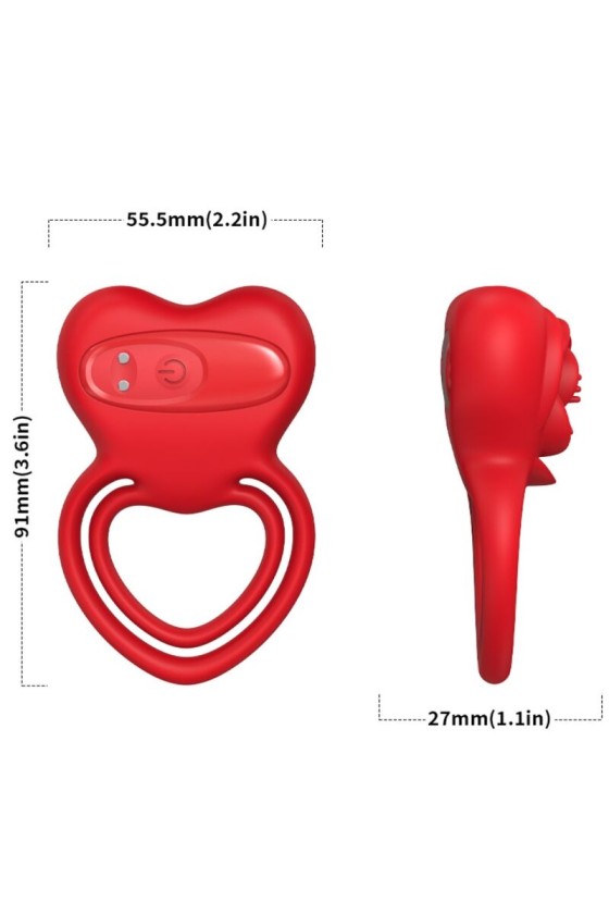 ARMONY - RING VIBRATOR HEART RED