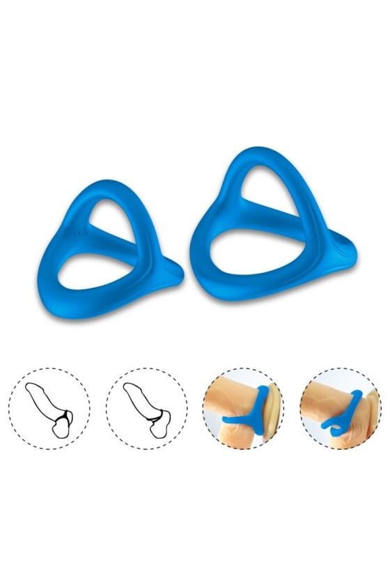 ARMONY - ANEL DUPLO SILICONE TRESOR AZUL