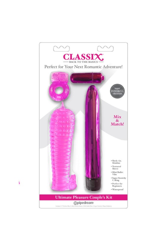 CLASSIX - KIT PARA CASAIS COM ANEL, BAINHA E BALAS ROSA