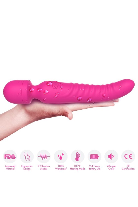 ARMONY - MASSAGER MISSÃO E VIBRADOR EFEITO DE CALOR FÚCSIA