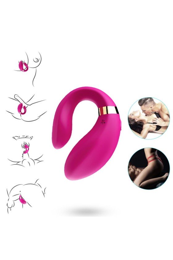 ARMONY - CRESCENT VIBRATOR FOR COUPLES REMOTE CONTROL FUCHSIA