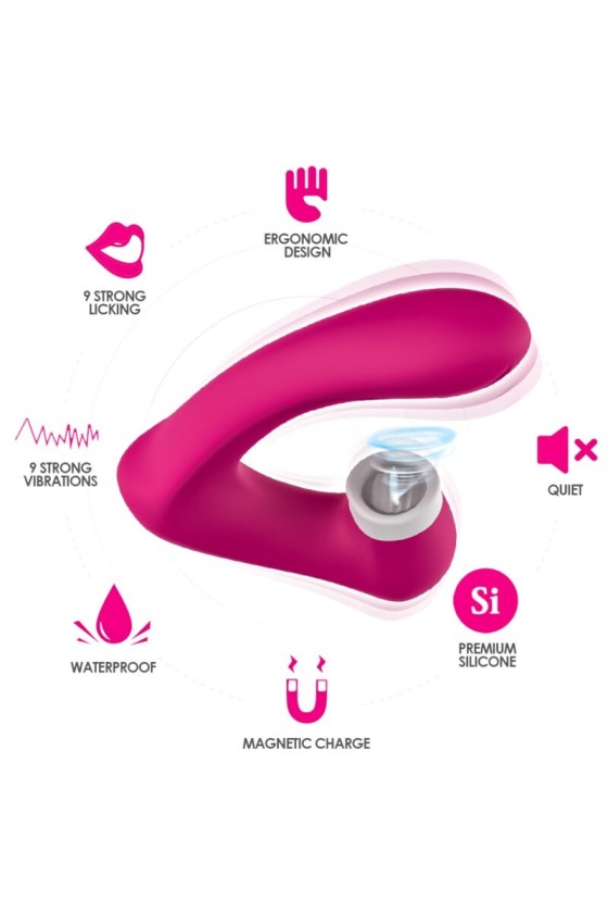 ARMONY - SECRETKISS LICKING VIBRATING CLIT  VIBRATOR CURVED FUCHSIA