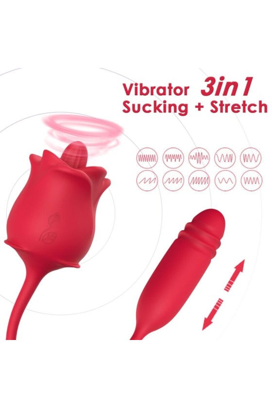 ARMONY - ROSE 3 IN 1, STIMULATOR, SUCTION AND UPDOWN WITH RED TAIL