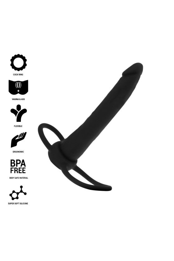 MYTHOLOGY - DILDO ANALE COBI ONYX CON ANELLO PER CAZZO E TESTICOLI 13 CM IN SILICONE