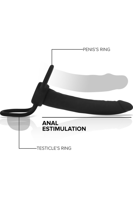 MITOLOGÍA - CONSOLADOR ANAL COBI ONYX CON ANILLO PARA PENGA Y TESTICULO 13 SILICONA CM