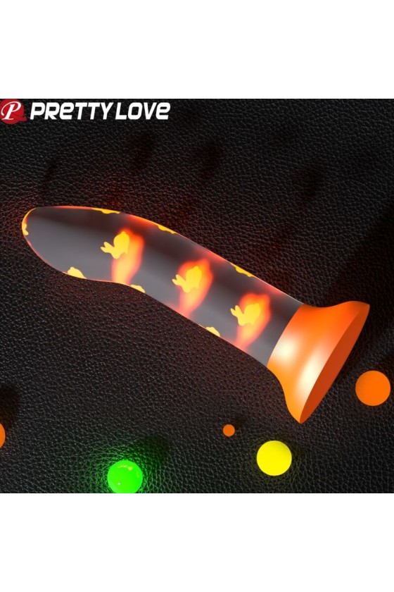 PRETTY LOVE - DILDO MÁGICO NIGHTFALL SIN VIBRACIÓN NARANJA LUMINOSA