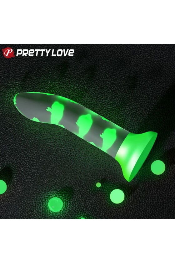 PRETTY LOVE - DILDO MÁGICO NOCTURNO SIN VIBRACIÓN VERDE LUMINOSO