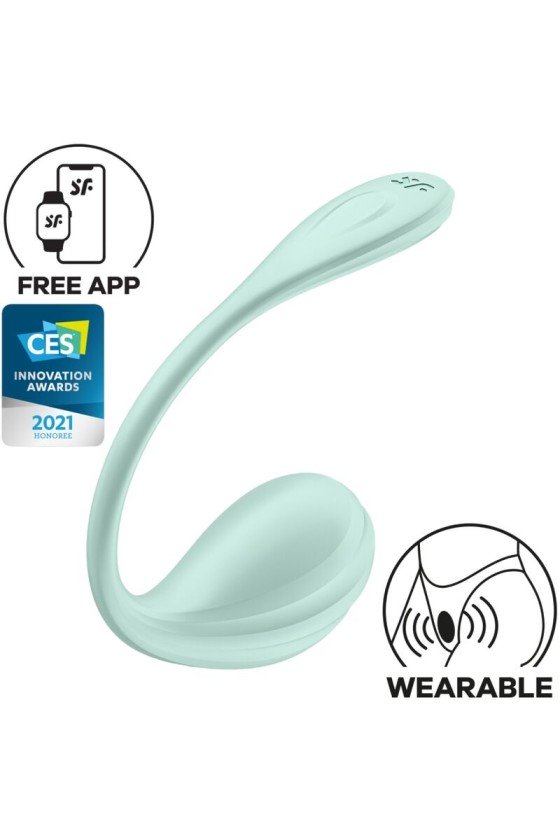 SATISFYER - STIMOLATORE PUNTO G PETALE LISCIO VERDE ACQUA APP GRATUITA