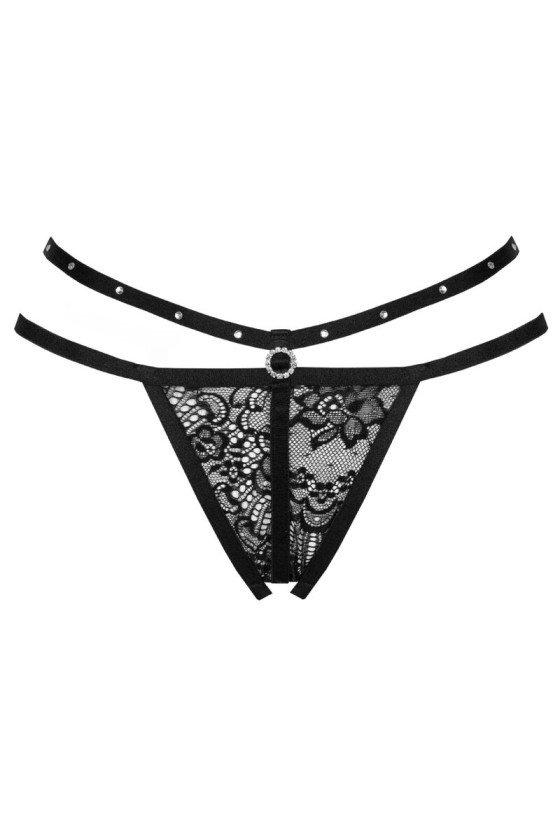 LIVCO CORSETTI FASHION - NOMADE THONG CROTCHLESS BLACK