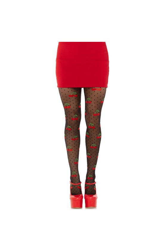 LEG AVENUE - BAS TAUPES CERISE NOIRE