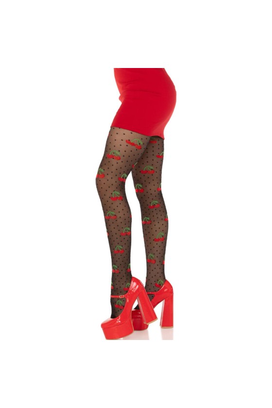 LEG AVENUE - BAS TAUPES CERISE NOIRE