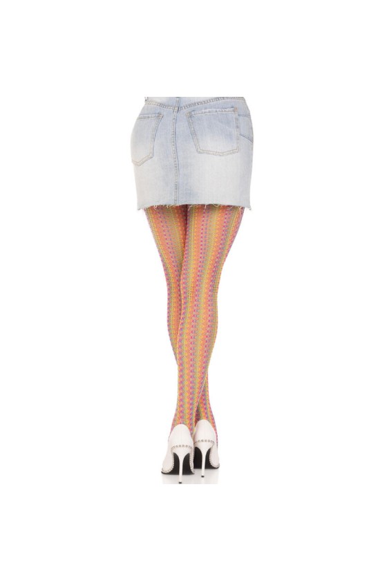 LEG AVENUE - BAS AU CROCHET MULTICOLORE