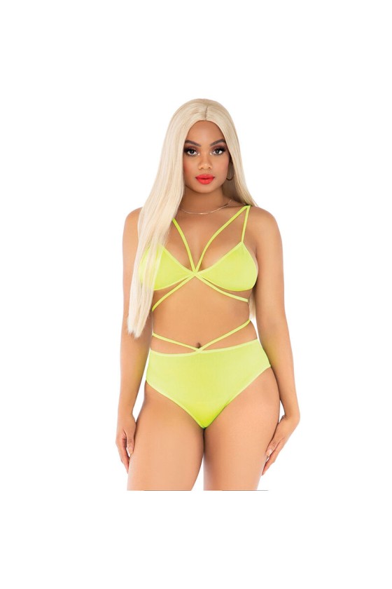 LEG AVENUE - TOP  PANTIES YELLOW WITH STRAPS