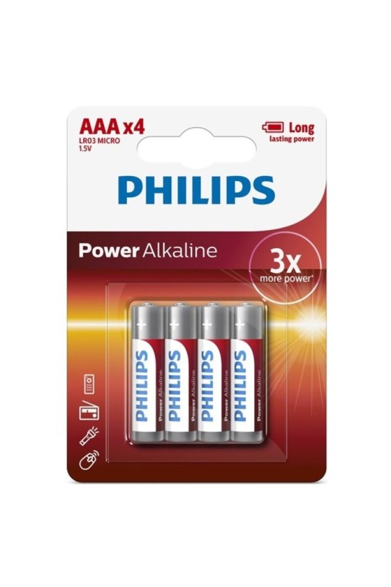 PHILIPS - BATERIA POWER ALCALINA AAA LR03 4 PACK