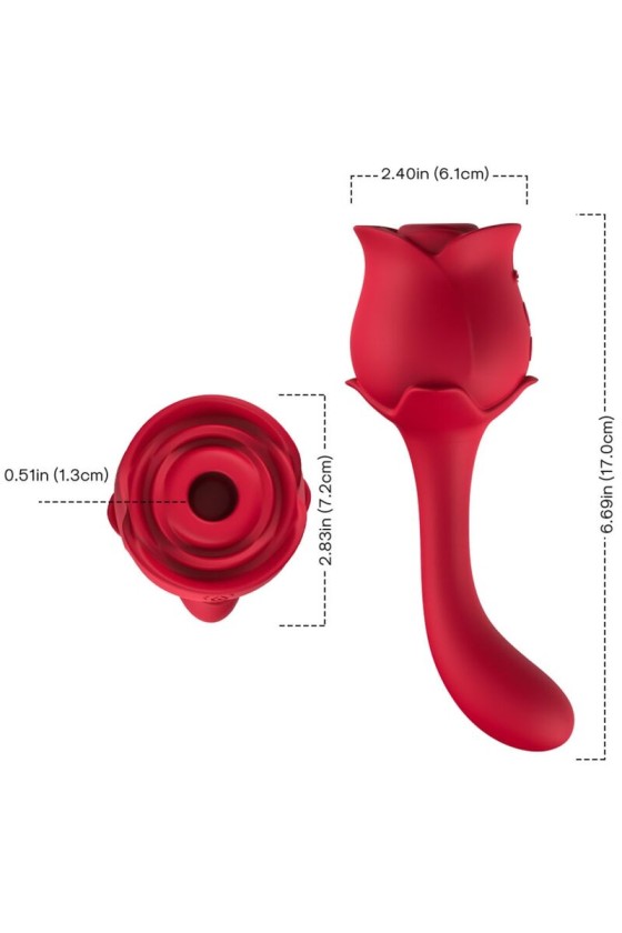 ARMONY - ROSELOVER LICKING ESTIMULADOR DE CLÍTORIS VIBRADOR ROJO