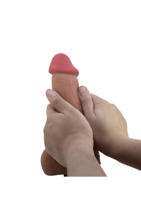 PRETTY LOVE - SLIDING SKIN SERIES REALISTIC DILDO WITH SLIDING SKIN SUCTION CUP BROWN 23.4 CM