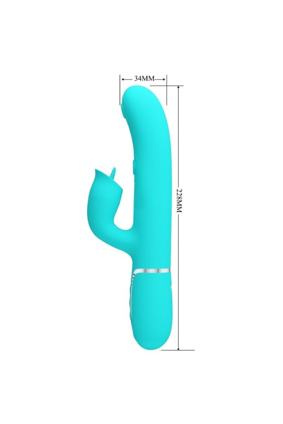 PRETTY LOVE - KANINCHENVIBRATOR MIT LECKENDEM AQUAGRÜN