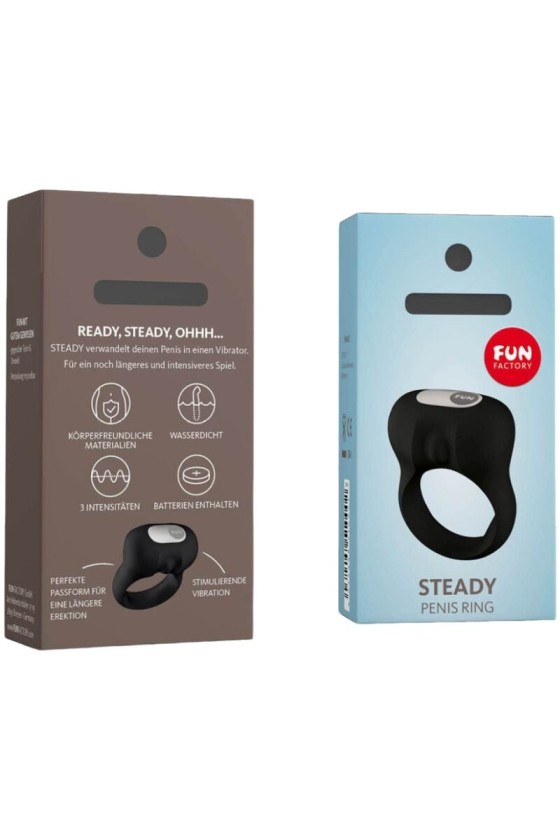 FUN FACTORY - STEADY ANELLO PER IL CAZZO A VIBRAZIONE NERO