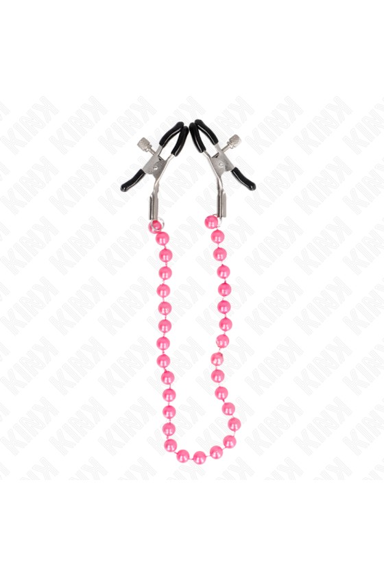 KINK - PINZAS PARA PEZONES CON CADENA DE CUENTAS PÚRPURA 30 CM