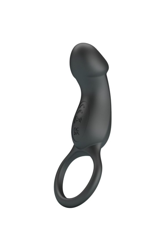 PRETTY LOVE - TRAE VIBRATING BLACK RING WITH STIMULATOR