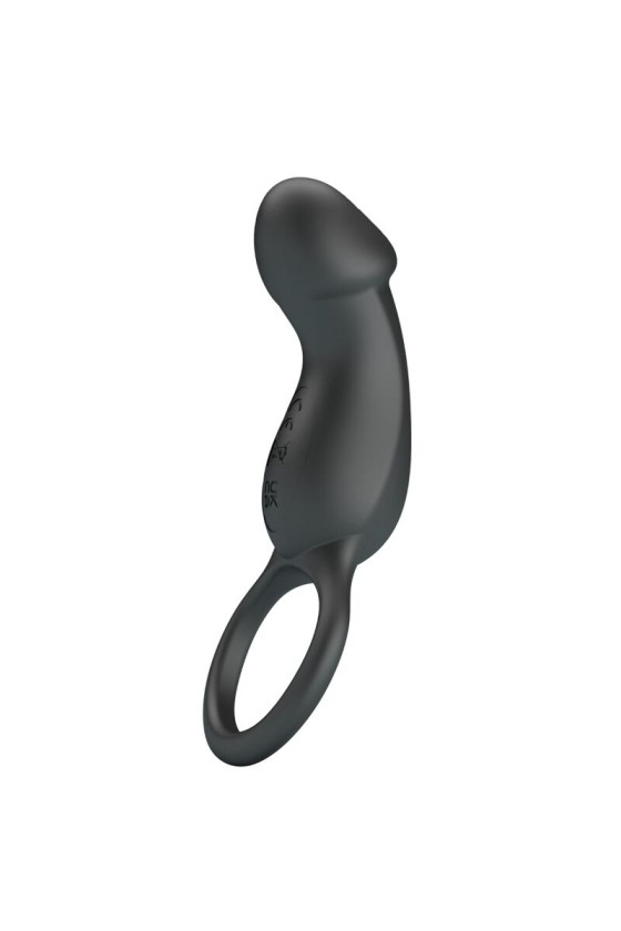 PRETTY LOVE - TRAE VIBRATING BLACK RING WITH STIMULATOR