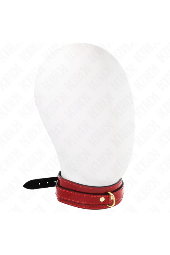 KINK - COLLANA REGOLABILE ROSSO VINO CON DETTAGLI ORO 29-42,5 CM X 4 CM