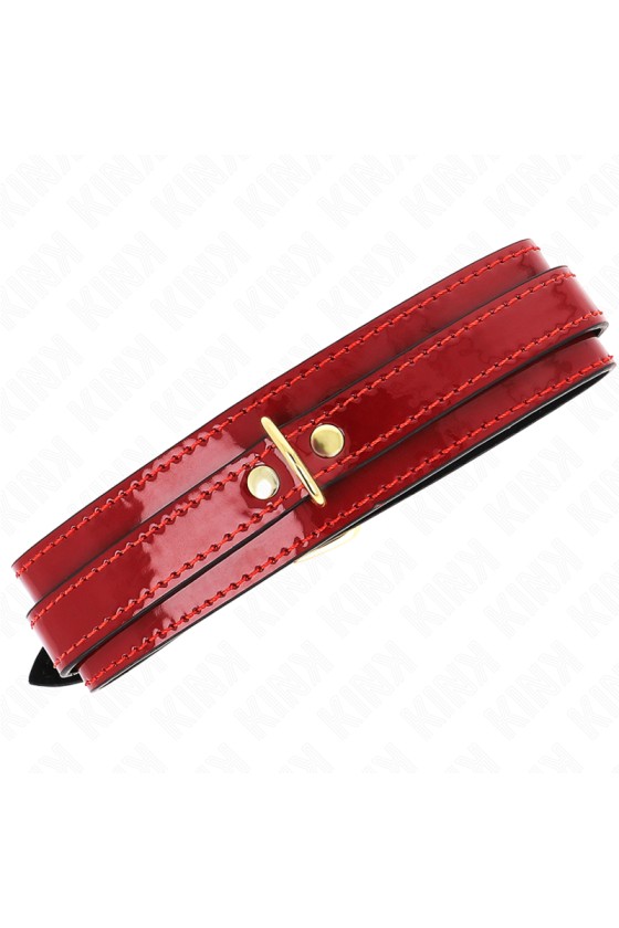 KINK - COLLANA REGOLABILE ROSSO VINO CON DETTAGLI ORO 29-42,5 CM X 4 CM