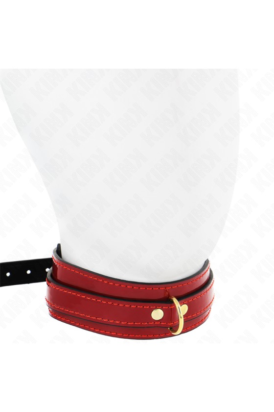 KINK - COLLANA REGOLABILE ROSSO VINO CON DETTAGLI ORO 29-42,5 CM X 4 CM