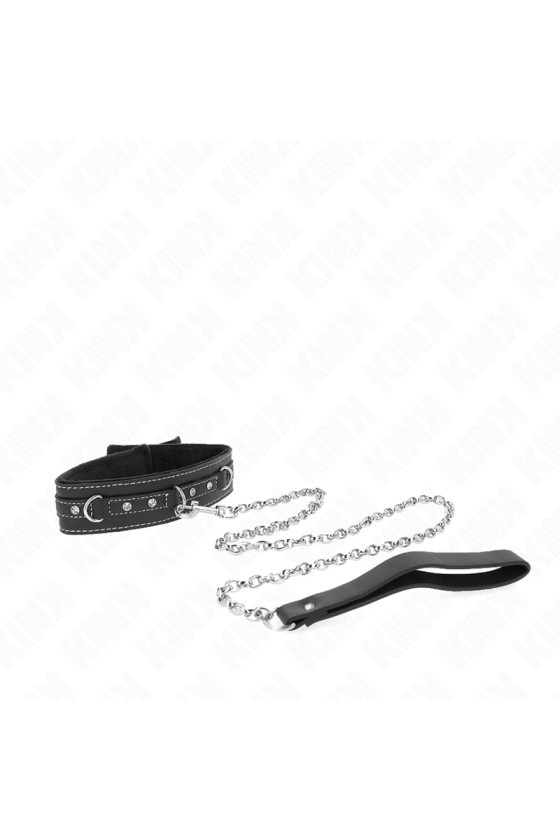 KINK - PVC LEATHER NECKLACE WITH BELT 105 CM RHINESTONE RIVET 41.5 X 4 CM