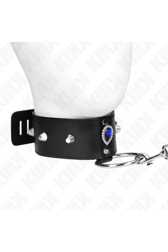 KINK - COLLANA 65 CM CON CINTURINO CON DIAMANTI BLU REGOLABILE 36-43 CM X 5 CM