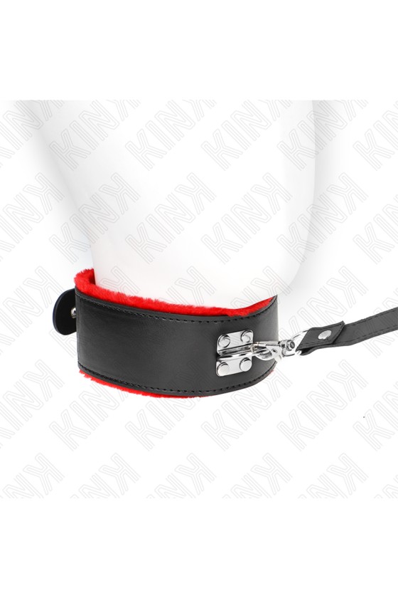 KINK - NECKLACE WITH BELT 116 CM WITH RED LEATHER STRAP ADJUSTABLE 40-48 CM X 6 CM