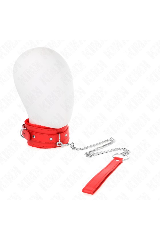 KINK - COLLIER AVEC LAISSE 65 CM AVEC RESTRICTIONS ROUGE 36-42 CM X 5,5 CM