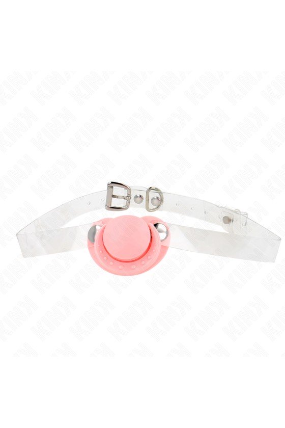 KINK - GAG EN FORME DE SUCETTE ROSE 5,5 x 4 CM AJUSTABLE 43-60 CM